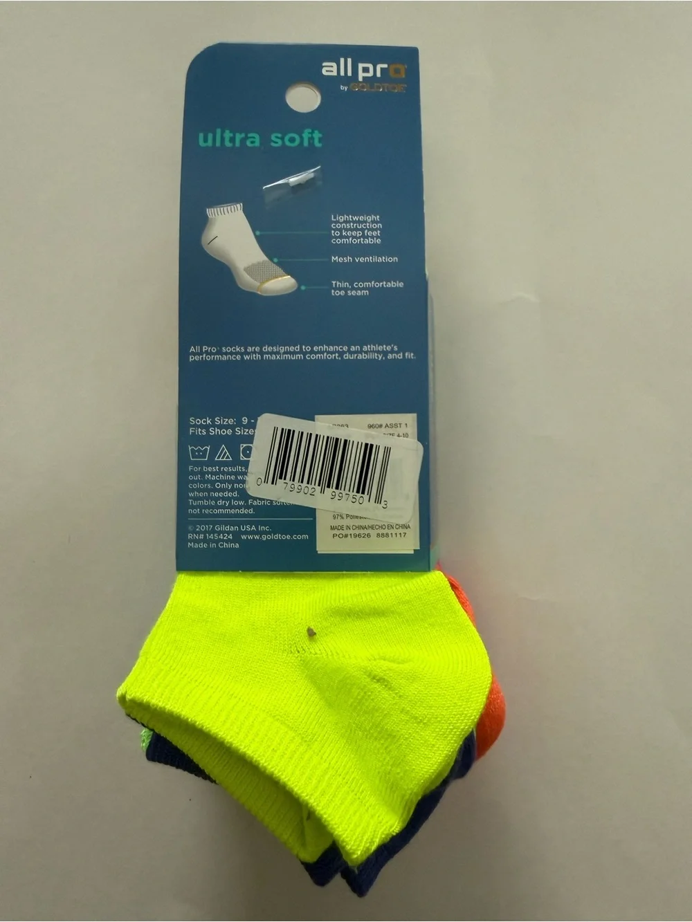 Gold Toe All Pro No Show Socks Fits Women’s Shoe Size 4-10